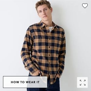 Midweight flannel workshirt in regenerative cotton - J. Crew NWT!